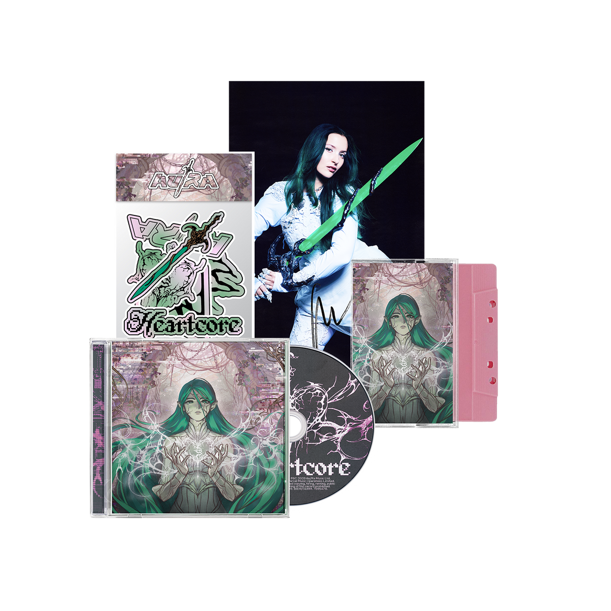 heartcore CD, Cassette, Sticker Pack + Signed Print - Au/Ra Store UK