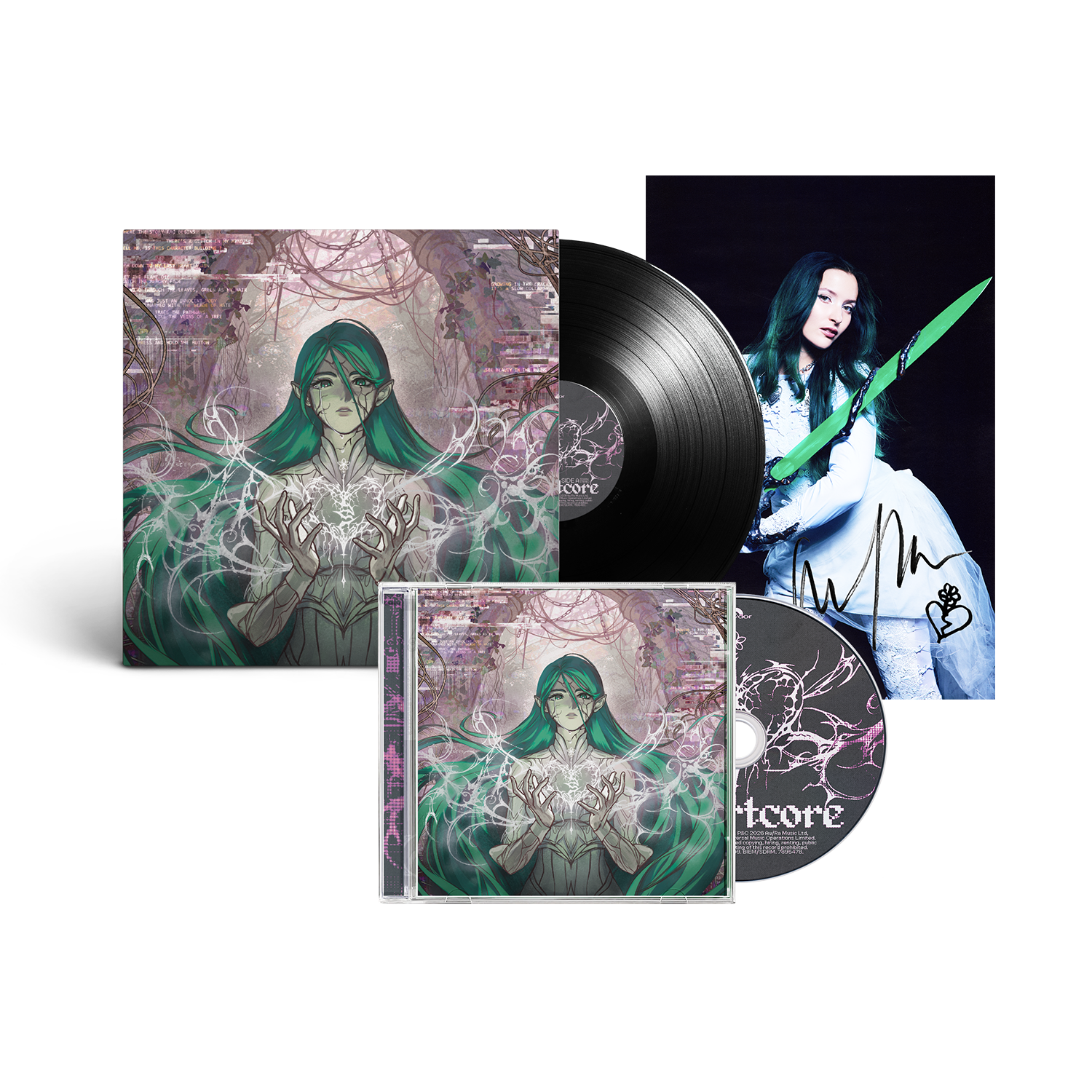 heartcore vinyl, CD + Signed print